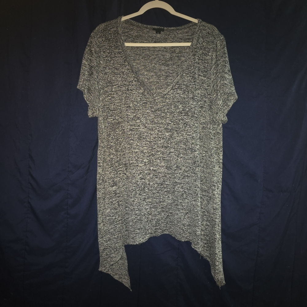 Torrid Gray Asymmetrical Short Sleeve Tunic